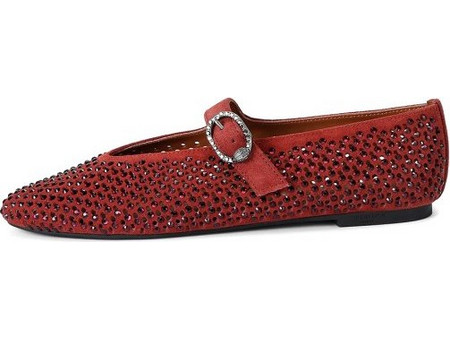 Γυναικείες Kurt Geiger μπαλαρίνες Mayfair Flat-Κόκκινο (2656354209 MAYFAIR BALLET FLAT WINE SUEDE FLATS)