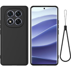 Xiaomi Redmi Note 15 Pro 5G Global 163.6mm Θήκη Σιλικόνης PcUniCase Color Liquid Silicone Dropproof Full Coverage Black