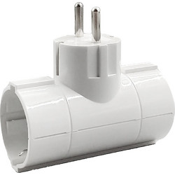 LAMTECH POWER SOCKET SPLITTER WITH 2 SCHUKO OUTLETS WHITE
