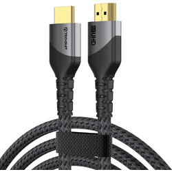 Techsuit - Premium Video Cable Nexusvision Pro (CX3) - Hdmi To Hdmi 2.1, Uhd 8K60Hz, 48Gbps, Reinforced Design, 2m - Gray