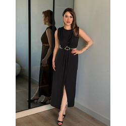 Kinzi Γυναικείο Φόρεμα Regular Fit Μαύρο