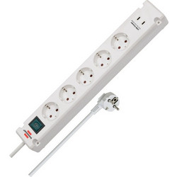 Brennenstuhl Bremounta Steckdosenleiste 5-fach, 2x USB-C (weiss, 3 Meter Kabel, 2x USB, mit Sicherheitsschalter)