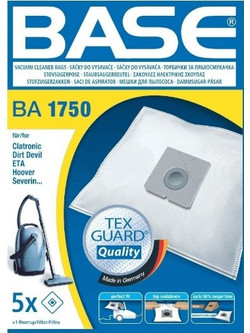 Base BA 1750 Σακούλες Σκούπας 5τμχ Συμβατές με Σκούπα Clatronic / Dirt Devil / ETA / Hoover / Severin