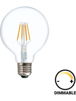 Λαμπτήρας LED G80 Bulb pakoworld dimmable 8W E27 2700K clear