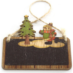Pack of 2 Christmas Wooden Craft Decoration - Snowman & Tree