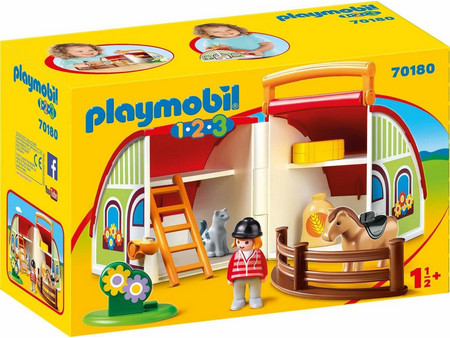 Playmobil 1-2-3 Αχυρώνας Βαλιτσάκι για 1,5+ Ετών 70180