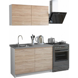 ΣΥΝΘΕΣΗ ΚΟΥΖΙΝΑΣ BLAINE ΜΕΛΑΜΙΝΗ SONAMA-ΛΕΥΚΟ HM2439 120x46-29,2εκ