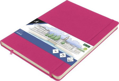 Kangaro - Sketchbook Με Σκληρό Εξώφυλλο Και Λάστιχο, Hot Pink A4 80 Φύλλα K-861330