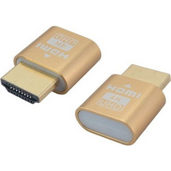 Powertech POWERTECH HDMI display emulator plug CAB-H192 με LED, 4K/60Hz, χρυσό