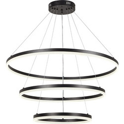InLight Κρεμαστό φωτιστικό LED 100W 3CCT (by switch on base) D:60cm (6095-A-Black)