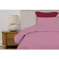 Παπλωματοθήκη Ariel (Σετ 3τμχ) Red Wine Astron Υπέρδιπλo 230x250cm 100% Πενιέ Βαμβάκι