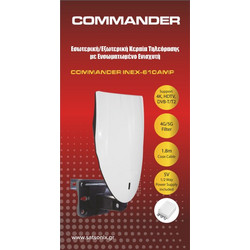 Commander INEX-610AMP Εσωτερική / Εξωτερική Κεραία Τηλεόρασης 28dB με Ενισχυτή UHF