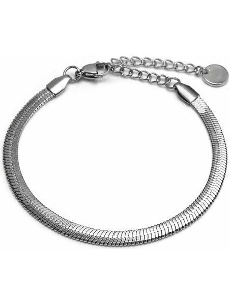 Farma Bijoux Βραχιόλι Αλυσίδα Φίδι Ασημί BE4SNA