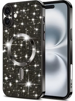 Techsuit Luxury Glitter MagSafe Θήκη Black (iPhone 16)