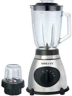 Sokany SK-148S Μπλέντερ για Smoothie με Γυάλινη Κανάτα 1.5lt 400W