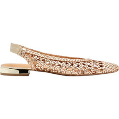 Γυναικείες slingback χρυσές δερμάτινες μπαλαρίνες Gioseppo