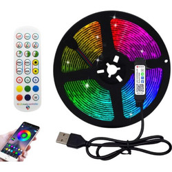 RiXME RGB LED Ταινία 5m με App Control & Τηλεχειριστήριο USB 5V