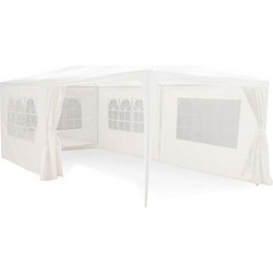 Kinzo Gazebo Αδιάβροχο Κιόσκι Κήπου, Τέντα 3x6m με 6 Πλαϊνές Πλευρές Λευκό , Party Tent, 44431 - Kinzo
