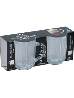 Κούπα γυάλινη διάφανη set 2pcs/246ml/22 x 14 x 9,7cm