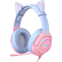 Onikuma K9 Cat Ears Gaming Headset Over Ear Blue Pink