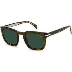 David Beckham DB7076S 086F0Q Ανδρικά Γυαλιά Ηλίου Τετράγωνα Κοκάλινα Ταρταρούγα με Πράσινο Φακό