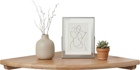 Γωνιακό Ράφι Τοίχου Relaxdays Corner Wall Shelf από Ξύλο Καρυδιάς για Διακοσμητικά & Βιβλία 25cm - Natural (10052717_8414)