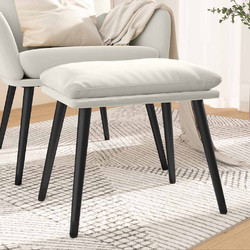 vidaXL Υποπόδιο Κρεμ 45x29,5x35cm Βελούδινο 1 τεμ