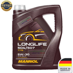 Mannol 7715 Longlife 504/507 Συνθετικό Λάδι Αυτοκινήτου 5W-30 5lt