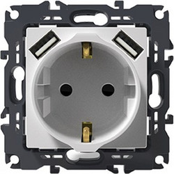 PRIME ΠΡΙΖΑ ΣΟΥΚΟ ΑΣΦΑΛΕΙΑΣ ΛΕΥΚΗ 2P+E 16A 250VAC & 2 USB 5VDC 3.1A IP20