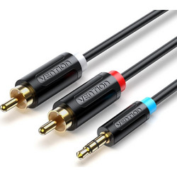 VENTION 3.5mm Male to 2RCA Male Cable 8M Black (BCLBK) (VENBCLBK)