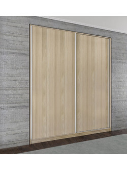 Δίφυλλη Ντουλάπα Ρούχων Συρόμενη Latte 202x61x233cm 890126
