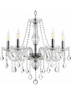 Artekko Chandelier Lisa Διάφανος Κρυστάλλινος 6φωτος Πολυέλαιος Οροφής (Ε14) (66x65x60)cm