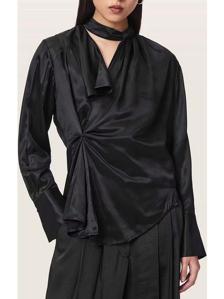 ALL SAINTSZELLIE TOP W007PF-BLACK Black