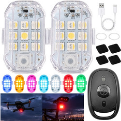 Verk Group Ασύρματα Φωτάκια LED Strobe 7 Χρωμάτων με Τηλεχειριστήριο, Σετ 2 Τεμαχίων 5907451383001