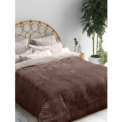 MADI Κουβερτοπάπλωμα Μονό 160x220 Queue Brown