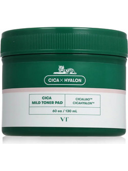 VT Cosmetics VT Cica Mild Toner Pads Χημικό Ενυδατικό Peeling Προσώπου 60τμχ