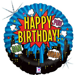 Foil Μπαλόνι Superhero 'Happy Birthday'