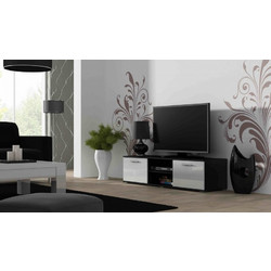 Cama Meble Έπιπλο Τηλεόρασης Ξύλινο Black/White Μ140xΠ43xΥ37cm Soho SOHORTV140CZ/BI