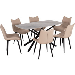 ΣΕΤ ΤΡΑΠΕΖΑΡΙΑΣ 7ΤΜΧ ISKA HM21363 ΚΕΡΑΜΙΚΟ TOP/ΜΕΤΑΛ. ΠΟΔΙΑ-PU ΜΠΕΖ/ΜΕΤΑΛ.ΠΟΔΙΑ