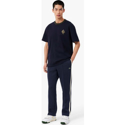 Lacoste ανδρικό παντελόνι φόρμας με contrast ρίγα και κεντημένο λογότυπο Regular Fit - XH8615 Μπλε Σκούρο