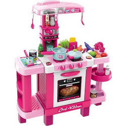 Hoppline Παιδική Κουζίνα με Αξεσουάρ Χρώματος Pink HOP1001149-1
