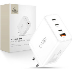 Tech-Protect NC240W Φορτιστής χωρίς Καλώδιο με Θύρα USB-A & 3 Θύρες USB-C 240W Quick Charge 3.0 & Power Delivery White