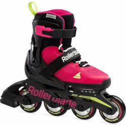 Rollerblade Microblade Inline Αυξομειούμενα Rollers Παιδικά Μαύρα Ροζ 43.072219