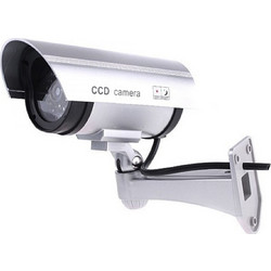 Dummy με Led IR-003 Ψεύτικη Κάμερα Παρακολούθησης Τύπου Bullet Ασημί 03003DCM30SL-040250