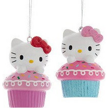Χριστουγεννιάτικο Κρεμαστό Στολίδι Hello Kitty Cupcake σε 2 Σχέδια 3D