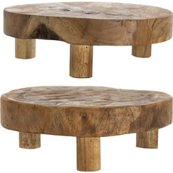 Artekko Woody Riser Διακοσμητικά Πλατό από Ξύλο Teak σε Φυσική Απόχρωση (30x30x10)cm 2pcs