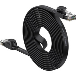 Baseus Flat S/FTP Cat.6 Καλώδιο Δικτύου Ethernet 10m Black