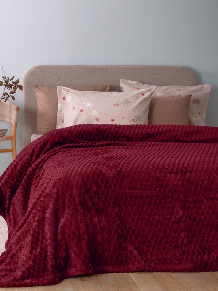 Palamaiki Κουβέρτα Fleece 220x240 ASTER WINE Μπορντό
