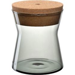 Δοχείο Αποθήκευσης Forma X 055232L Φ11,5x13,8cm 800ml Grey Leonardo Γυαλί,Φελλός