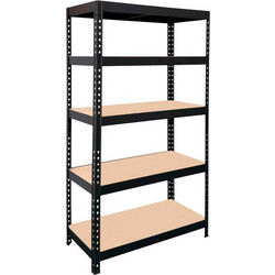 ΡΑΦΙΕΡΑ ΜΕΤΑΛΛΙΚΗ 90x40x180cm ΜΑΥΡΗ, 210kg 5 ΡΑΦΙΑ MDF